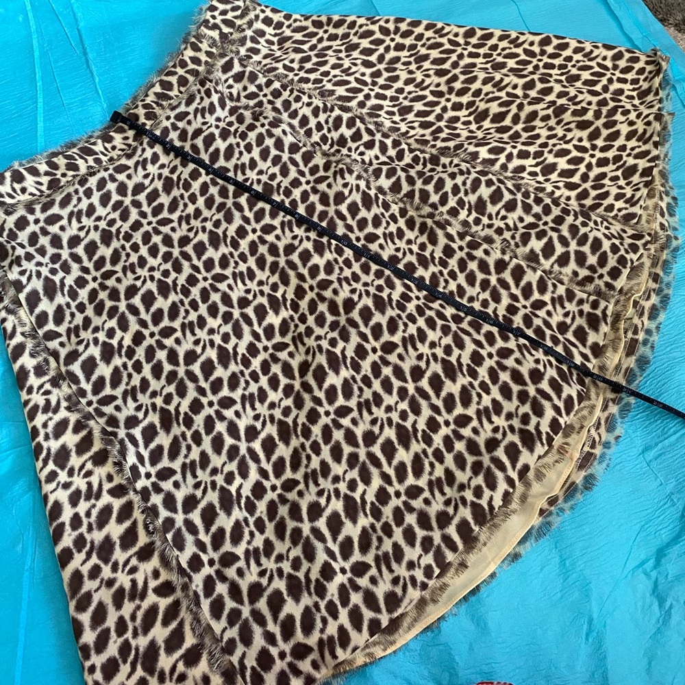 90s/y2k SILK LEOPARD FLOWER PRINT ECCOCI MIDI SKIRT